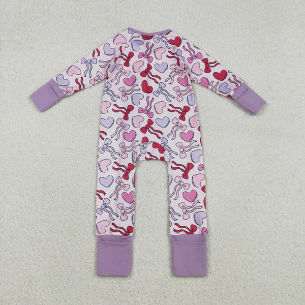 LR2883 RTS baby girl  clothes heart girl Valentine winter romper