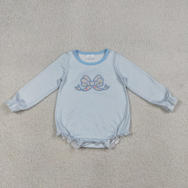 RTS LR2917 baby girl clothes bows embroidery toddler girl winter bubble