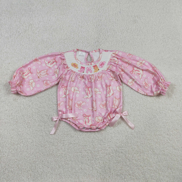 LR2938 RTS baby girl clothes western clothes boost smocked toddler girl winter bubble