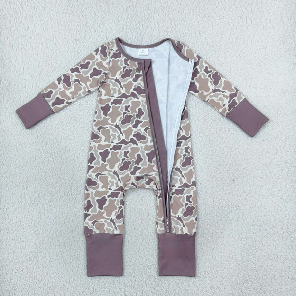 RTS LR2948 baby romper camouflage print zipper long sleeve romper winter clothes