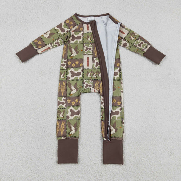 LR2949 RTS baby boy clothes mallard  toddler boy winter romper western clothes