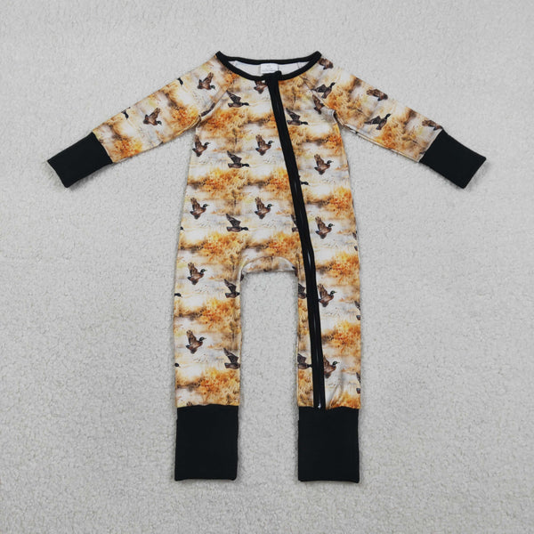 LR2986 RTS baby boy clothes mallards boy winter romper hunting clothes zip romper