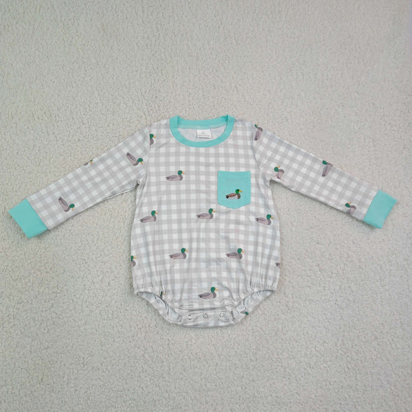 LR3000  RTS baby boy clothes mallard duck embroidery boy winter bubble hunting clothes