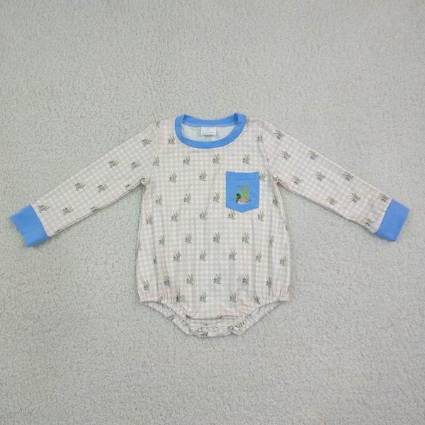 LR3002 RTS baby boy clothes mallard duck embroidery boy winter bubble hunting clothes