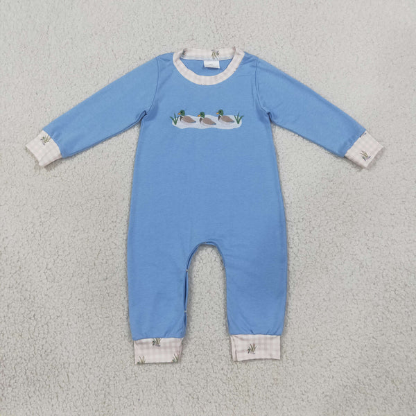 LR3007 RTS baby winter clothes mallards embroidery winter romper hunting clothes