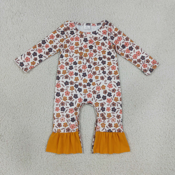LR3024 RTS baby girl clothes floral baby fall clothes winter romper