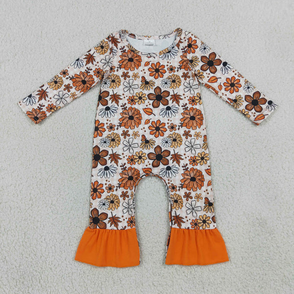 LR3025 RTS baby girl clothes floral baby fall clothes winter romper