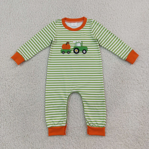 LR3036 RTS baby boy clothes pumpkin print embroidery boy fall clothes