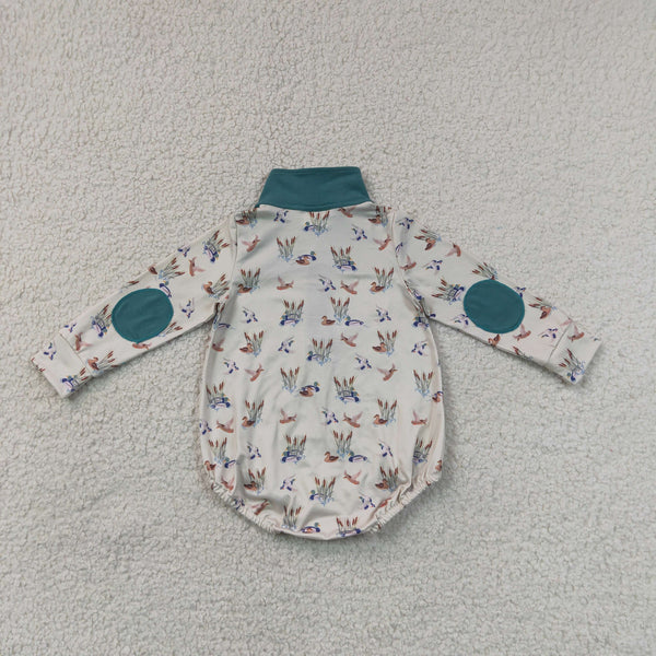 RTS LR3052  baby boy clothes mallard toddler boy fall romper winter bubble