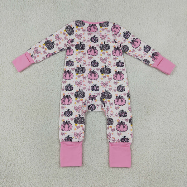 LR3061 RTS baby girl clothes pumpkin baby girl halloween clothes romper onesie
