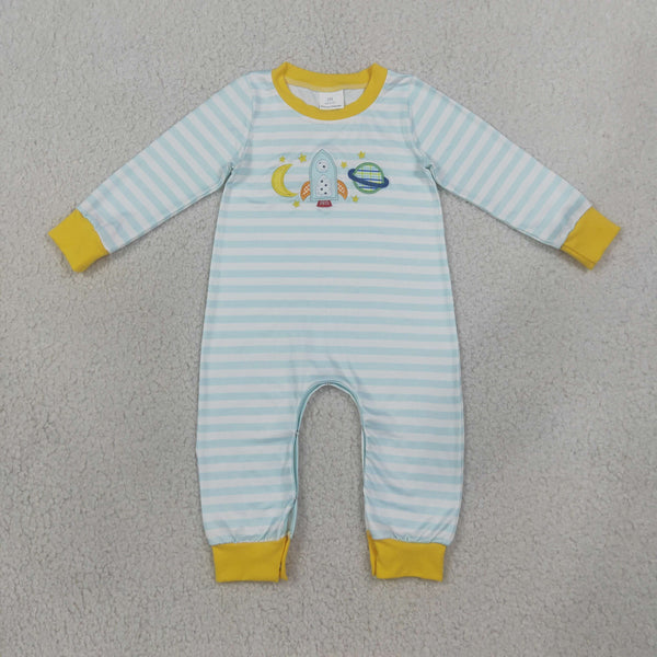 LR3062 RTS baby winter clothes Rockets Space embroidery winter romper clothes