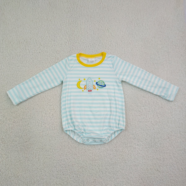 LR3063 RTS baby boy clothes embroidery boy winter bubble Space rocket clothes