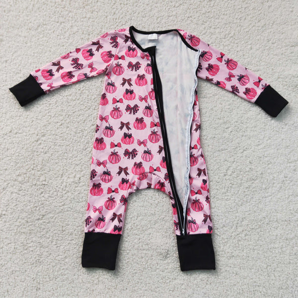 RTS LR3069 baby girl clothes pumpkin toddler girl fall romper halloween clothes