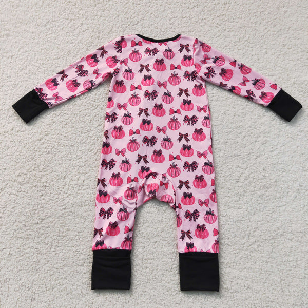 RTS LR3069 baby girl clothes pumpkin toddler girl fall romper halloween clothes