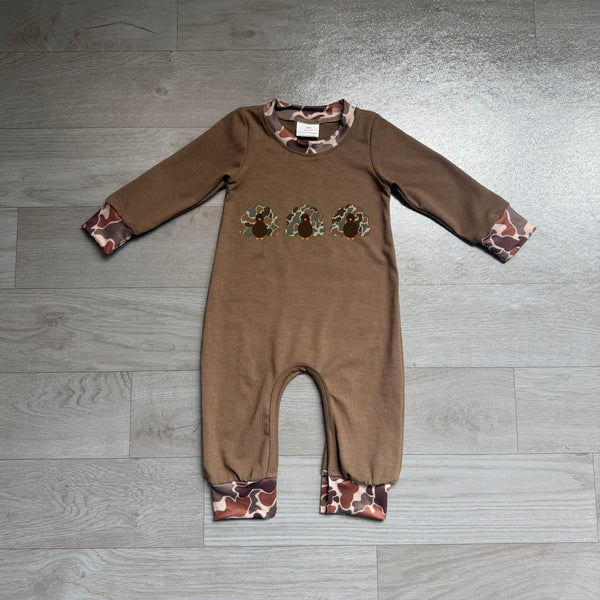 LR3108 pre-order baby boy clothes turkey brown embroidery boy thanksgiving winter romper-real pic 2026.7.28