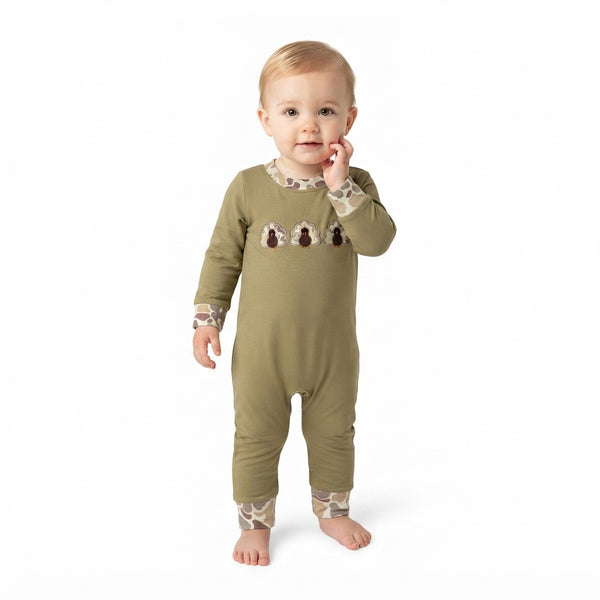 RTS LR3109 baby boy clothes duck embroidery long sleeve romper