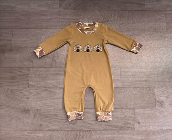 LR3109 pre-order baby boy clothes turkey embroidrey boy thanksgiving clothes winter romper-real pic 2026.8.13