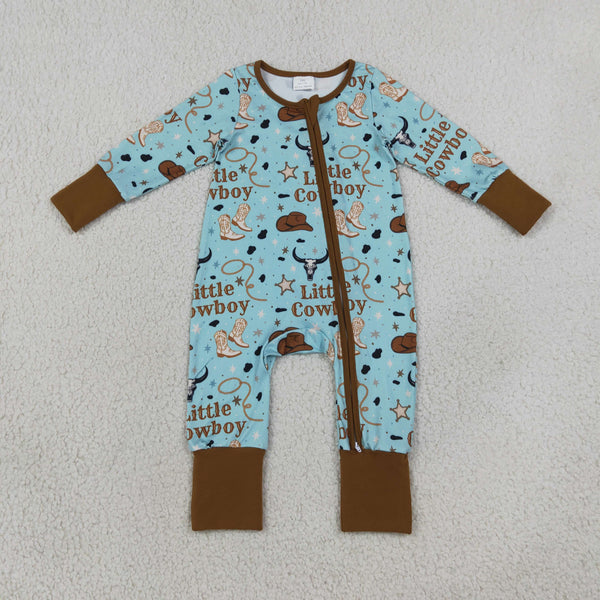 RTS Matching clothing cowboy print kid long sleeve romper pant fall clothing-2026.9.14