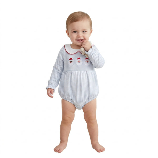 RTS LR3136 baby clothes christmas embroidery long sleeve romper