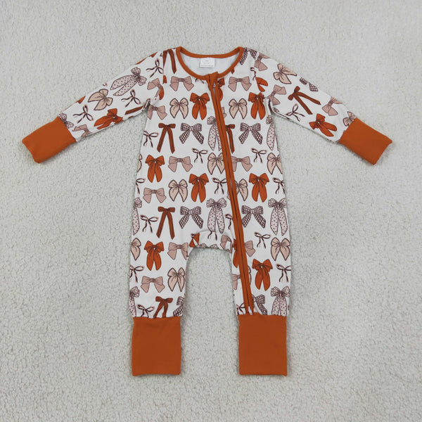 RTS Matching clothing kids fall bow print baby girl long sleeve winter clothes-2026.10.7