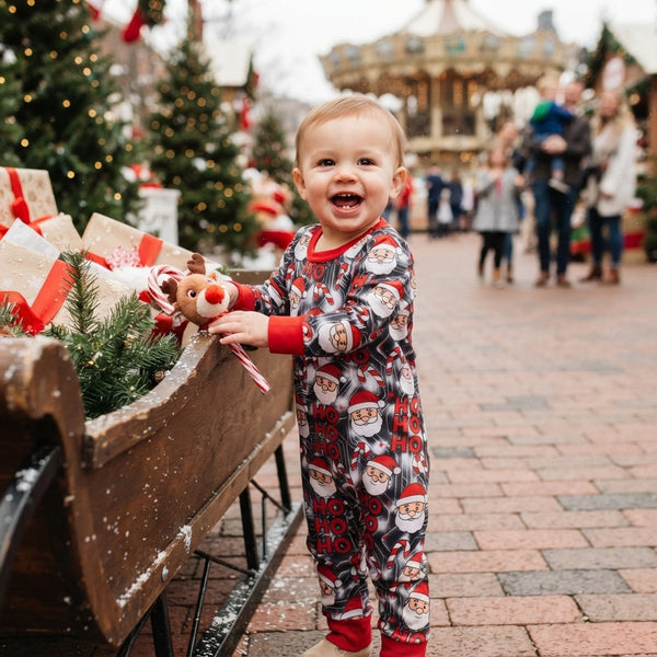 RTS LR3162 baby christmas santa print long sleeve romper