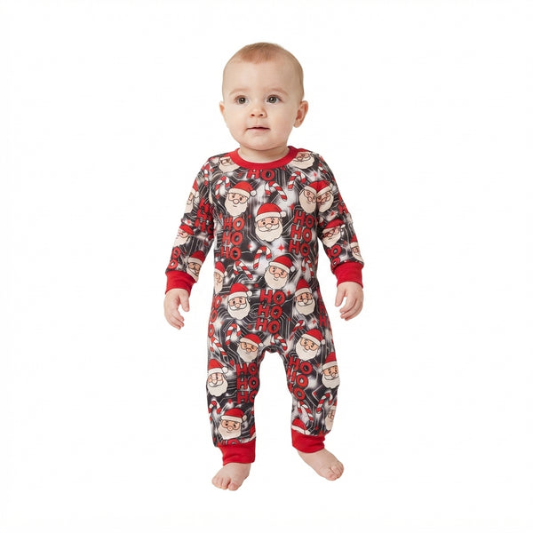 RTS LR3162 baby christmas santa print long sleeve romper