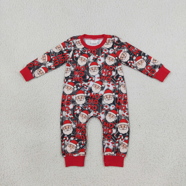 RTS LR3162 baby christmas santa print long sleeve romper