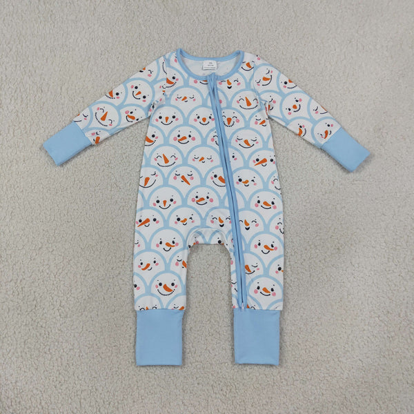 RTS LR3166 baby boy clothes christmas snowman print long sleeve romper