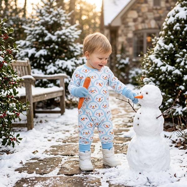 RTS LR3166 baby boy clothes christmas snowman print long sleeve romper