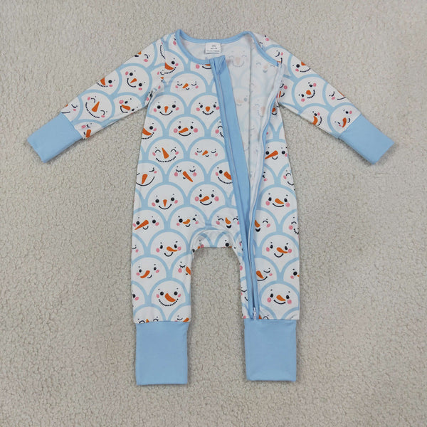RTS LR3166 baby boy clothes christmas snowman print long sleeve romper