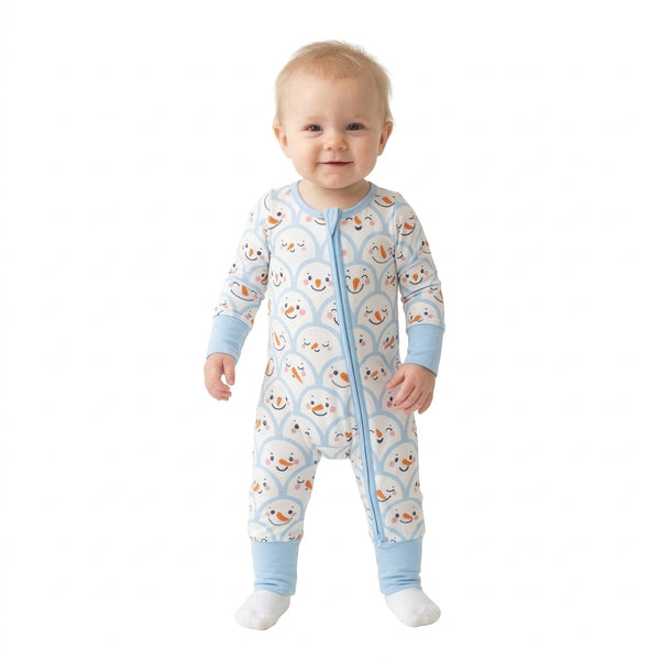 RTS LR3166 baby boy clothes christmas snowman print long sleeve romper