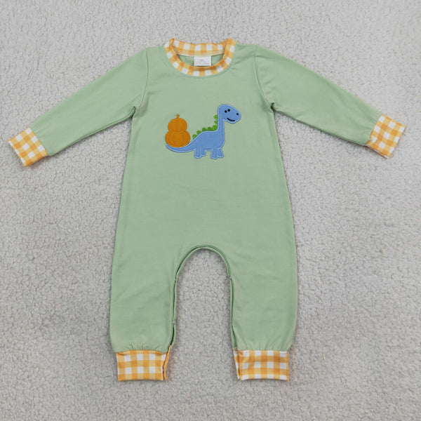 RTS LR3168 baby clothes dinosaur pumpkin embroidery long sleeve romper halloween clothes