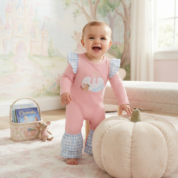 RTS LR3217 baby girl clothes bunny print long sleeve romper