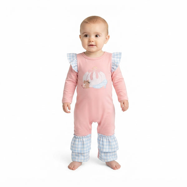 RTS LR3217 baby girl clothes bunny print long sleeve romper
