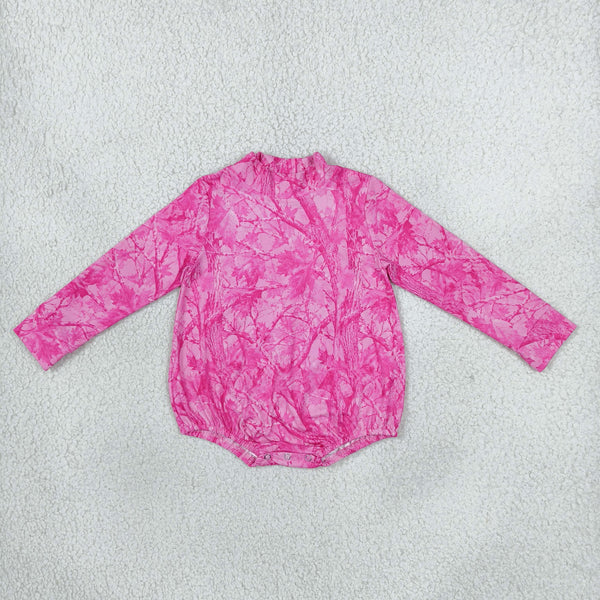 RTS LR3224 baby romper pink tie dye print long sleeve romper winter clothes