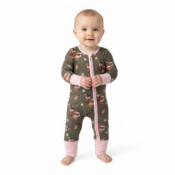 RTS LR3225 baby boy clothes duck print long sleeve romper
