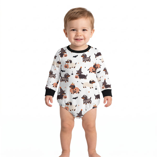 RTS LR3238 baby boy clothes halloween bat print long sleeve romper