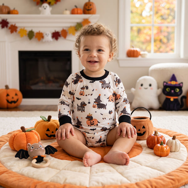 RTS LR3238 baby boy clothes halloween bat print long sleeve romper