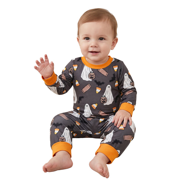 RTS LR3241 baby clothes halloween ghost print long sleeve romper outfit