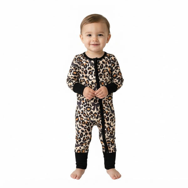 RTS LR3242 baby clothes leopard print long sleeve romper