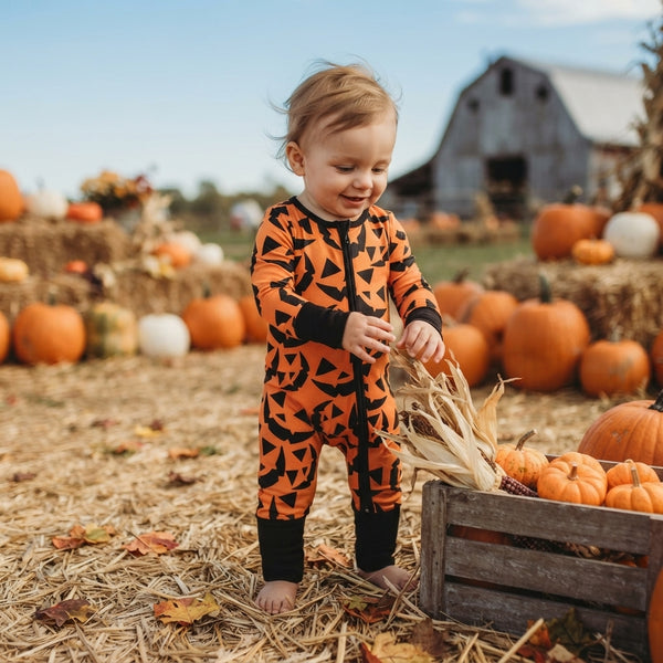 RTS LR3243 baby Halloween clothes ghost embroidery long sleeve romper