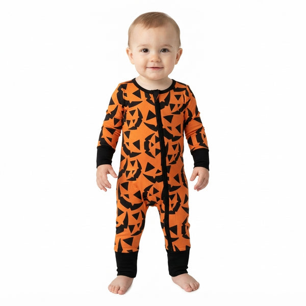 RTS LR3243 baby Halloween clothes ghost embroidery long sleeve romper