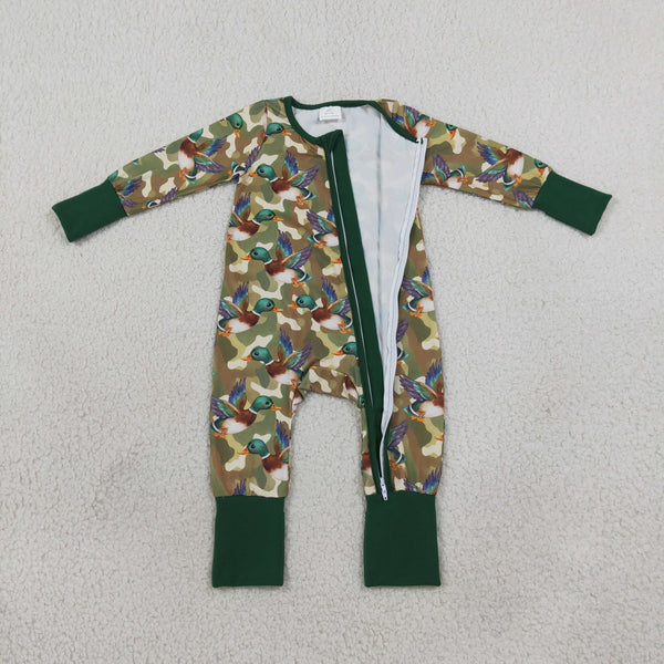 RTS LR3249 baby clothes camo duck print long sleeve romper