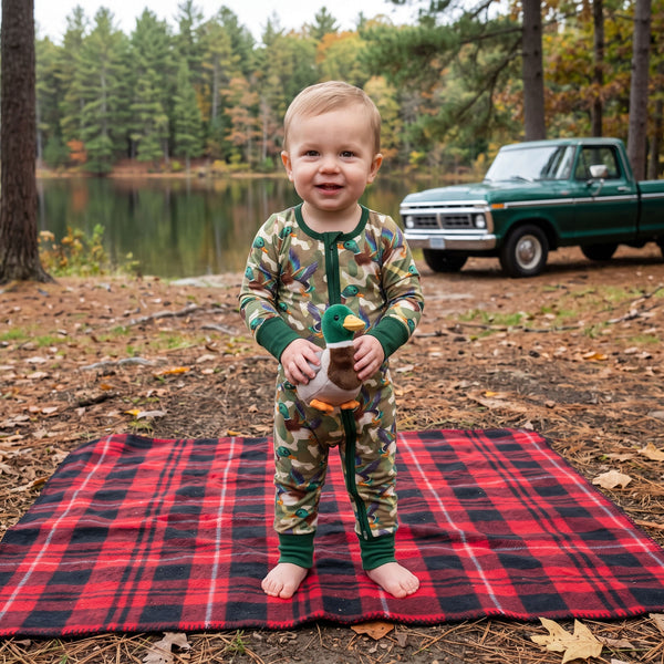 RTS LR3249 baby clothes camo duck print long sleeve romper