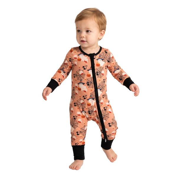 RTS LR3250 baby clothes halloween ghost pumpkin print long sleeve romper outfit