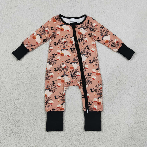 RTS LR3250 baby clothes halloween ghost pumpkin print long sleeve romper outfit