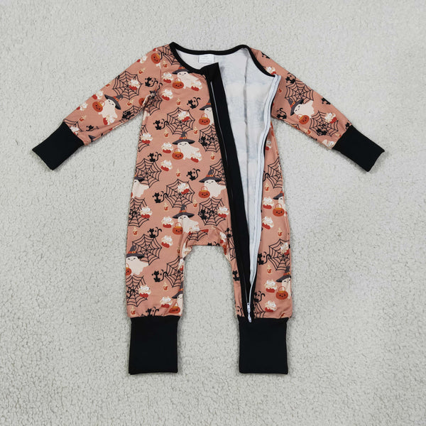 RTS LR3250 baby clothes halloween ghost pumpkin print long sleeve romper outfit