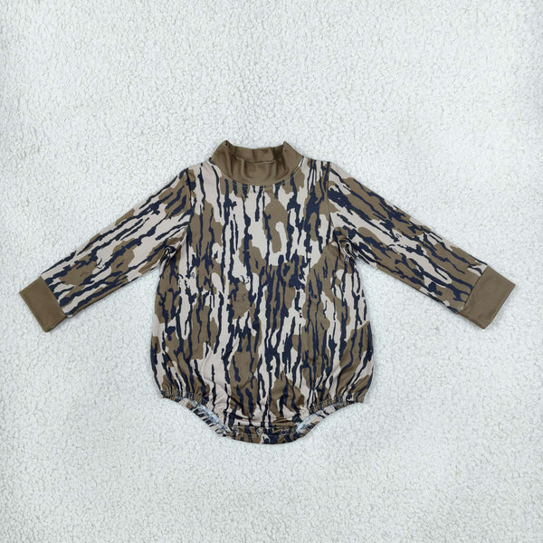 RTS LR3259 baby romper camo print long sleeve romper mock neck winter romper