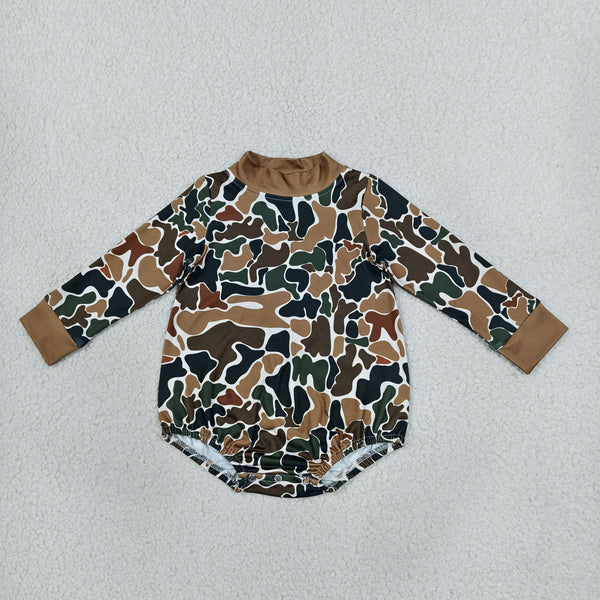 RTS LR3261 baby clothes camo print long sleeve romper