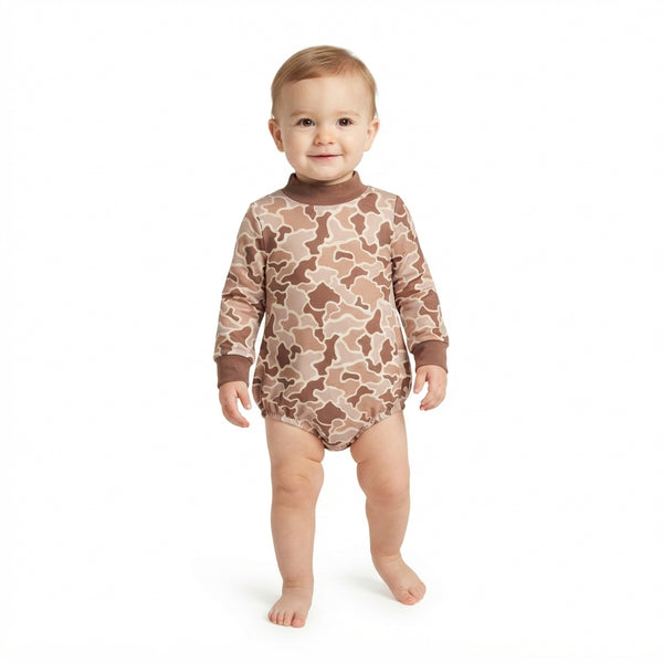 RTS LR3263 toddler girl clothes camouflage print long sleeve romper